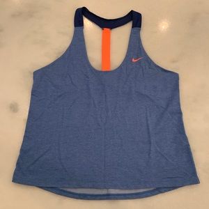 EUC Nike T strap Tank Blue w/Orange Size Medium